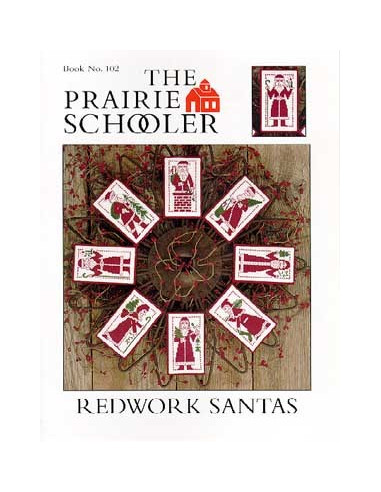 The Prairie Schooler - Redwork Santas - Book 102