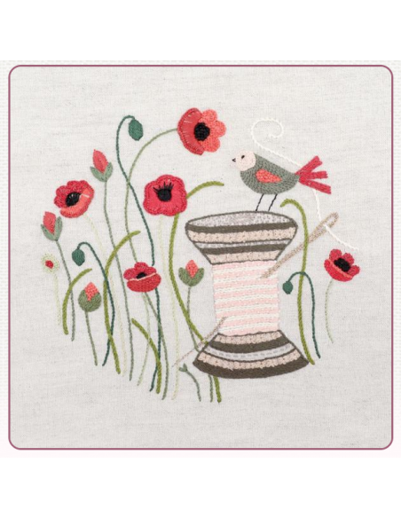 Bobine coquelicots - Un chat dans l'aiguille