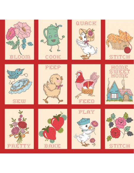Hopscotch and Freckles - Poppies Cotton