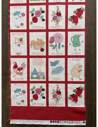 Hopscotch and Freckles - Poppies Cotton