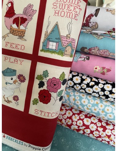Hopscotch and Freckles - Poppies Cotton