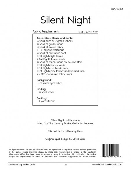 Silent Night - Laundry Basket Quilts - Patron